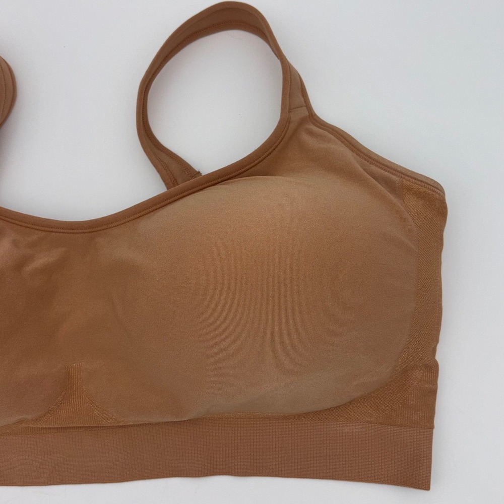 SHAPERMINT Wireless Shaping Bra Comfort Straps Stretch Seamless Tan Nude 4XL - Picture 7 of 12